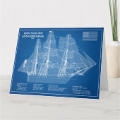 Amerikaanse grondwet - Scheepsblauwdruk plannen AB Bedankkaart (Voorkant)