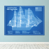 Amerikaanse grondwet - Scheepsblauwdruk plannen AB Canvas Afdruk (Insitu (Houten vloer))