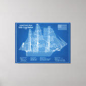 Amerikaanse grondwet - Scheepsblauwdruk plannen AB Canvas Afdruk (Voorkant)