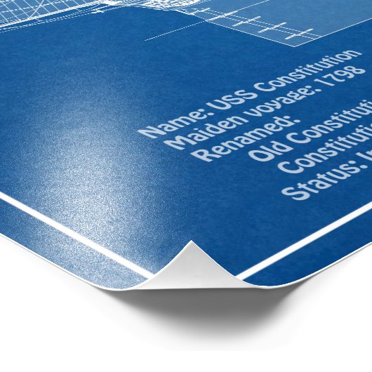 Amerikaanse grondwet - Scheepsblauwdruk plannen AB Foto Afdruk (Hoek)