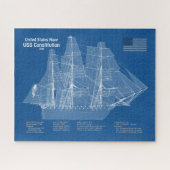 Amerikaanse grondwet - Scheepsblauwdruk plannen AB Legpuzzel (Horizontaal)