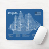 Amerikaanse grondwet - Scheepsblauwdruk plannen AB Muismat (Met muis)