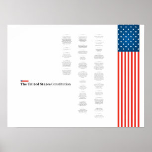 Amerikaanse grondwet tekst Amerikaanse vlag VS Poster