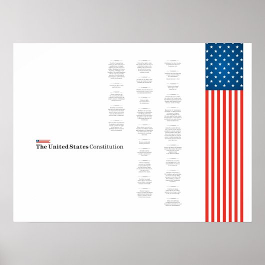 Amerikaanse grondwet tekst Amerikaanse vlag VS Poster (Voorkant)
