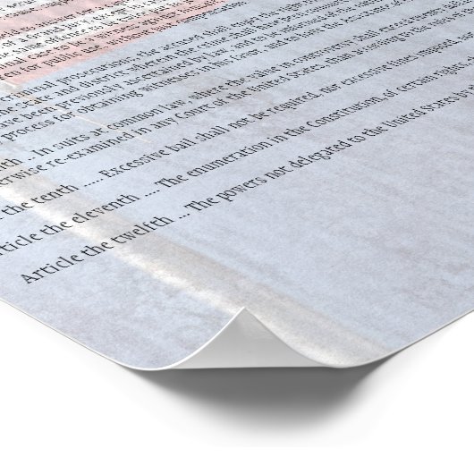Amerikaanse grondwet Wetsontwerp rechten Geschiede Poster (Hoek)