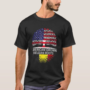 Amerikaanse Groot-Belgische Roots België vlag T-shirt