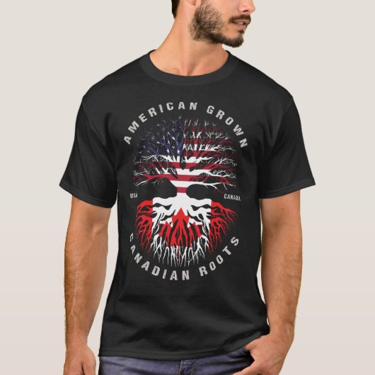 Amerikaanse Groot Canadese Roots CANADA Flag T-shirt (Voorkant)