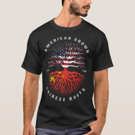 Amerikaanse Groot-Chinese Roots China vlag T-shirt
