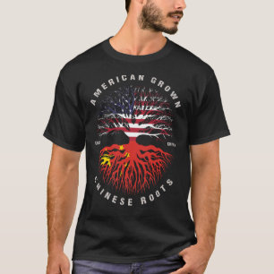 Amerikaanse Groot-Chinese Roots China vlag T-shirt