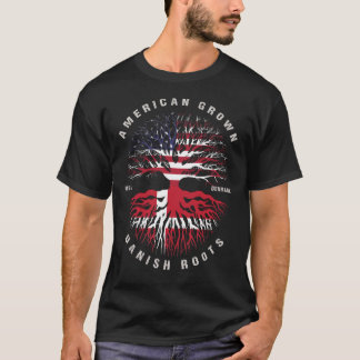 Amerikaanse Groot Deens Roots Denemarken vlag T-shirt