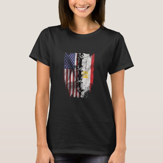 Amerikaanse Groot-Egyptische Roots Verenigde State T-shirt (Voorkant)
