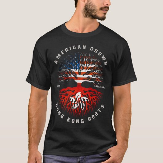 Amerikaanse Groot Hong Kong Roots Hong Kong vlag T-shirt (Voorkant)
