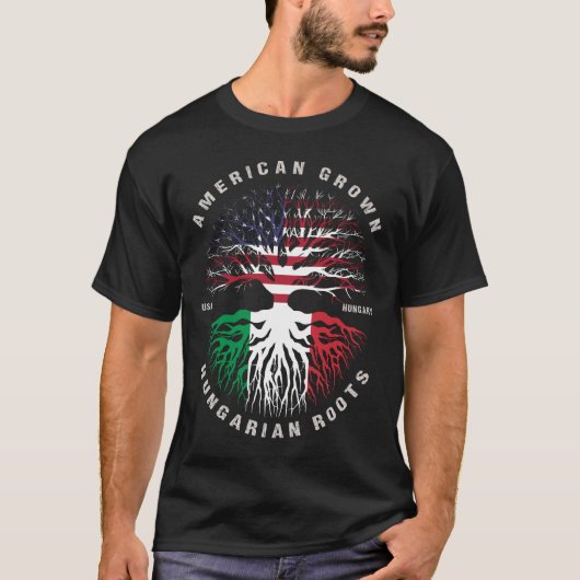 Amerikaanse Groot Hongaarse Roots Hongarije vlag T-shirt (Voorkant)