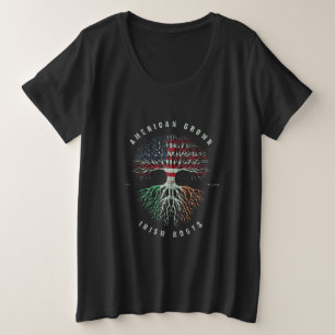 Amerikaanse Groot Ierland Groot Ierland vlag Groen Grote Maat T-shirt