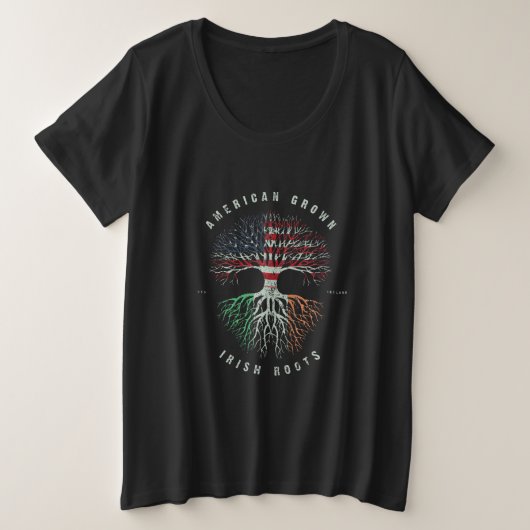 Amerikaanse Groot Ierland Groot Ierland vlag Groen Grote Maat T-shirt (Design voorkant)