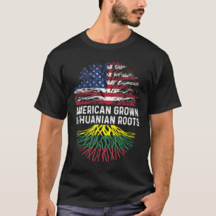 Amerikaanse Groot-Litouwse wortels Vlaggenvlag T-shirt