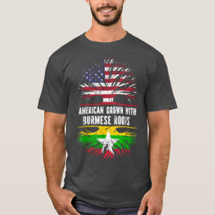 Amerikaanse Groot met Birmaanse roet Vlag Myanmar T-shirt