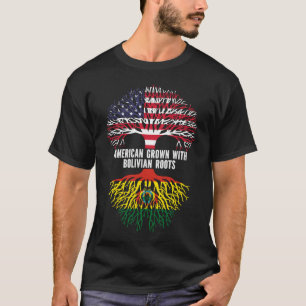 Amerikaanse Groot met Bolivia Roots USA-vlag T-shirt