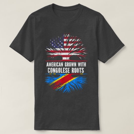 Amerikaanse Groot met Congolese Roots VS vlag Cong T-shirt (Design voorkant)