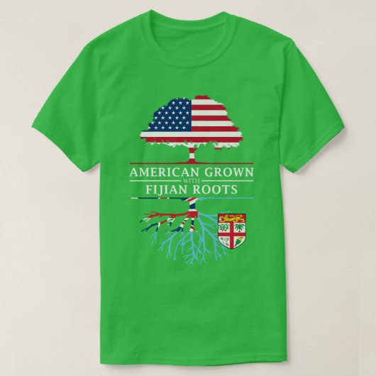 Amerikaanse Groot met Fijian Roots Fiji T-shirt (Design voorkant)