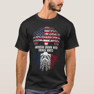 Amerikaanse Groot met Franse Roots USA-vlag T-shirt