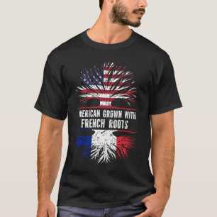 Amerikaanse Groot met Franse Roots USA-vlag T-shirt