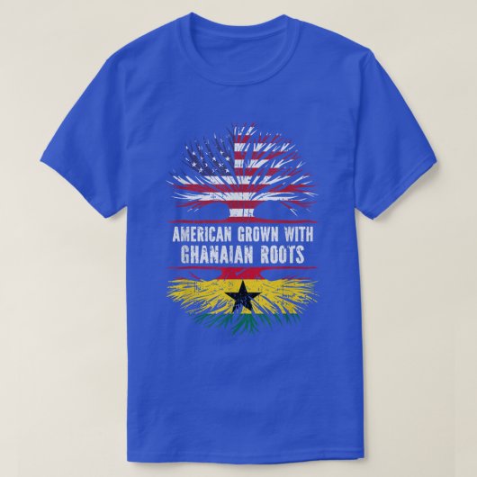 Amerikaanse Groot met Ghanese Roots USA Flag Ghana T-shirt (Design voorkant)