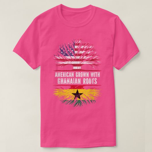 Amerikaanse Groot met Ghanese Roots USA Flag Ghana T-shirt (Design voorkant)