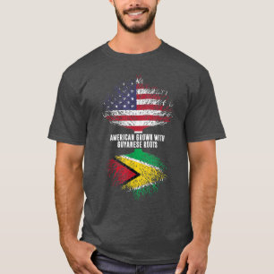 Amerikaanse Groot met Guyanese Roots USA Flag Guya T-shirt