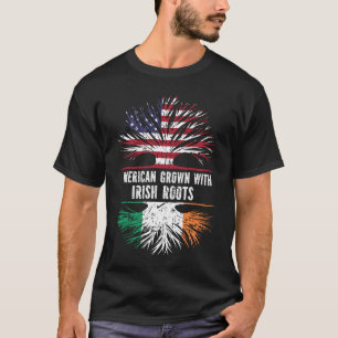 Amerikaanse Groot met Ierse Roots USA vlag T-shirt