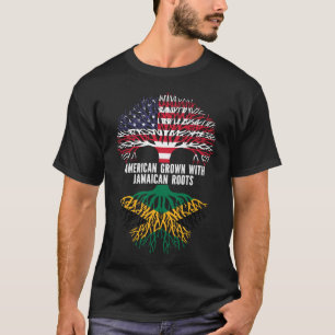 Amerikaanse Groot met Jamaicaanse Roots VS-vlag T-shirt