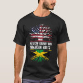 Amerikaanse Groot met Jamaicaanse Roots VS-vlag T-shirt (Voorkant)