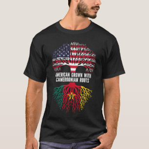 Amerikaanse Groot met Kameroense Roots VS-vlag T-shirt