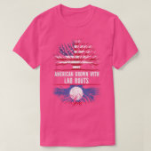 Amerikaanse Groot met Laotiaanse roet VS vlag Laos T-shirt (Design voorkant)