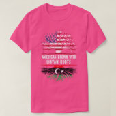 Amerikaanse Groot met Libische rots Vlag Libië T-shirt (Design voorkant)