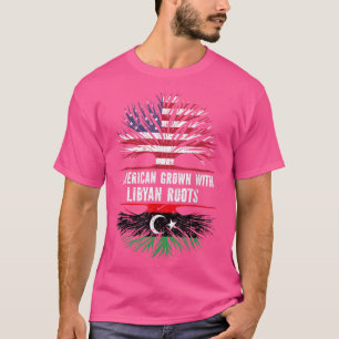 Amerikaanse Groot met Libische rots Vlag Libië T-shirt