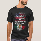 Amerikaanse Groot met Mexicaanse Roots USA-vlag T-shirt (Voorkant)