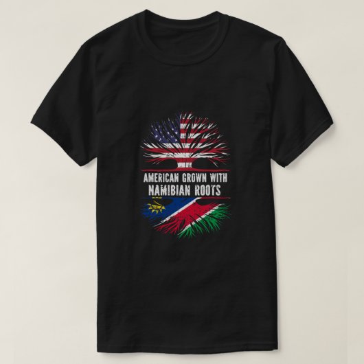 Amerikaanse Groot met Namibische Roots VS-vlag Nam T-shirt (Design voorkant)