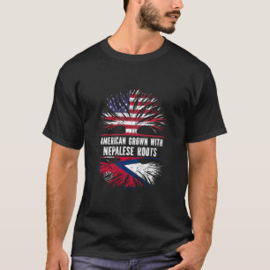 Amerikaanse Groot met Nepalese wortels Vlag Nepal T-shirt