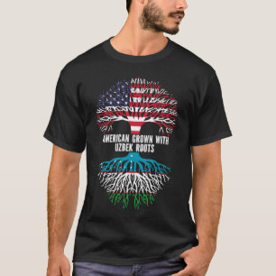 Amerikaanse Groot met Oezbeekse Roots VS-vlag T-shirt