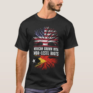Amerikaanse Groot met Oost-Timor Roots VS-vlag T-shirt