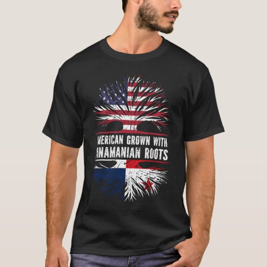 Amerikaanse Groot met Panamese Roots USA-vlag T-shirt (Voorkant)