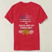 Amerikaanse Groot met Perzische Roots VS vlag Perz T-shirt (Design voorkant)