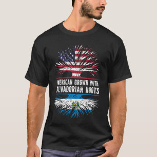 Amerikaanse Groot met Salvadoriaanse Roots Vlag VS T-shirt