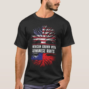 Amerikaanse Groot met Taiwanese Roots USA-vlag T-shirt