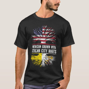 Amerikaanse Groot met Vaticaanstad Roots USA-vlag T-shirt