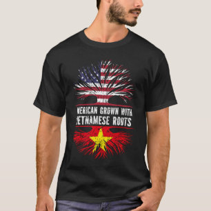 Amerikaanse Groot met Vietnamezen Amerikaanse vlag T-shirt