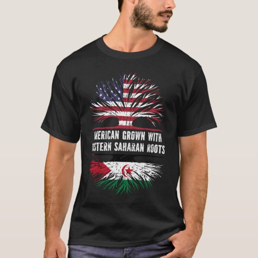 Amerikaanse Groot met Westerne Saharaanse Roots VS T-shirt (Voorkant)