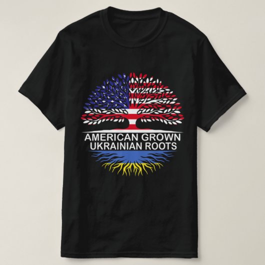 Amerikaanse Groot-Oekraïense roet Oekraïne vlag T-shirt (Design voorkant)