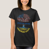 Amerikaanse Groot-Oekraïense wortels Vlag Venezuel T-shirt (Voorkant)
